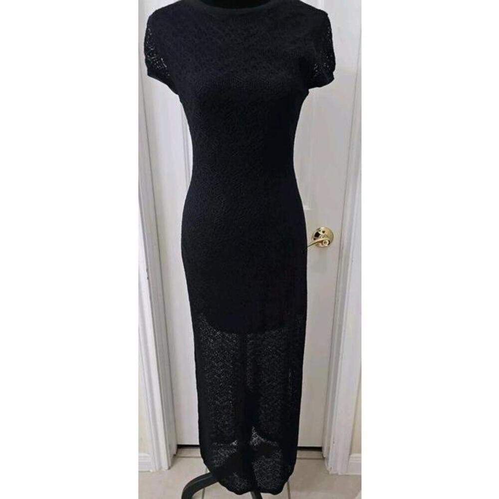 House Of Harlow 1960 Crochet Maxi Dress‎ Small Black